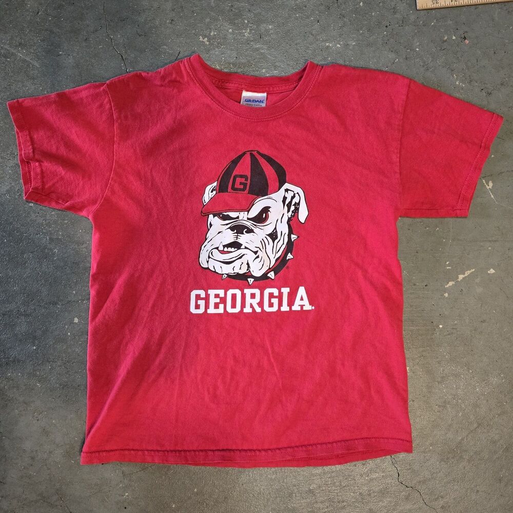 Georgia Bulldogs Red Graphic T-Shirt Mascot Hairy Dawg (Youth Large) NCAA